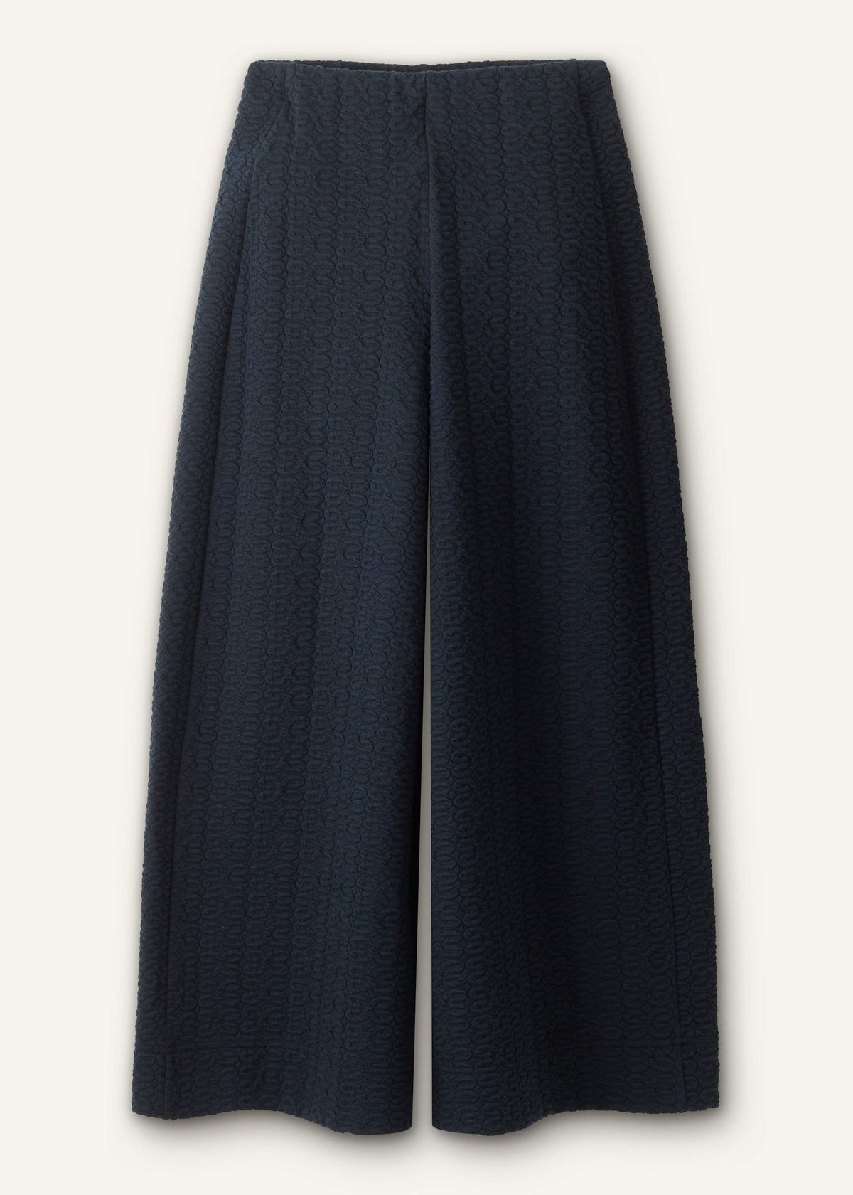 ME+EM Clothing Navy Curling Cross Jacquard Cropped Pant