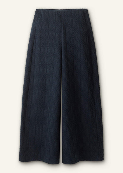 ME+EM Clothing Navy Curling Cross Jacquard Cropped Pant