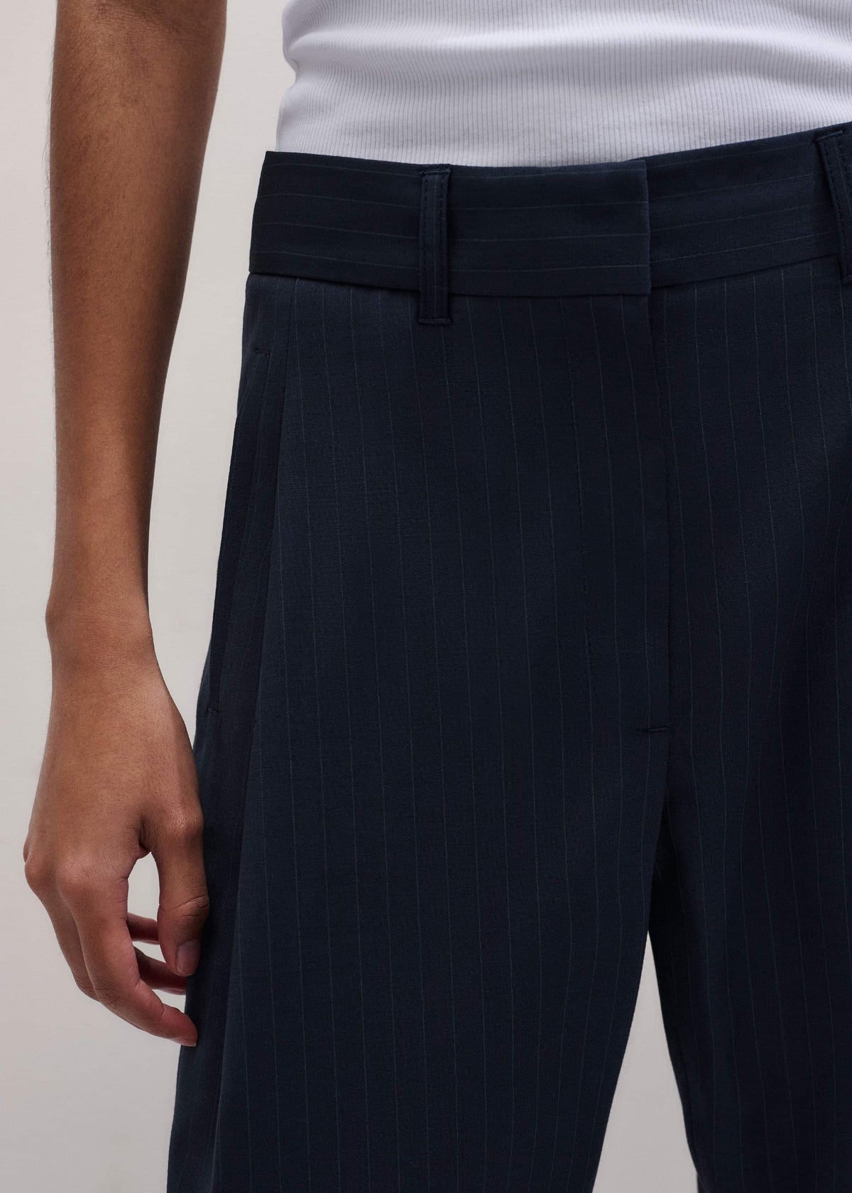 ME+EM Clothing Navy Pinstripe Clever Pant