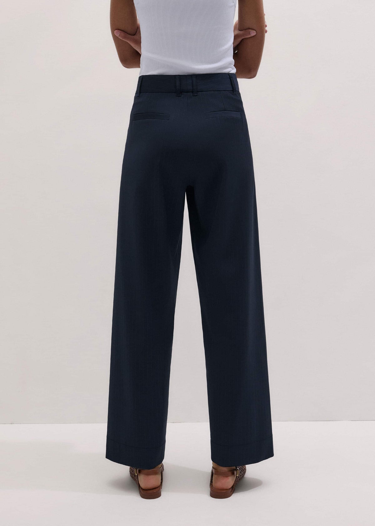 ME+EM Clothing Navy Pinstripe Clever Pant