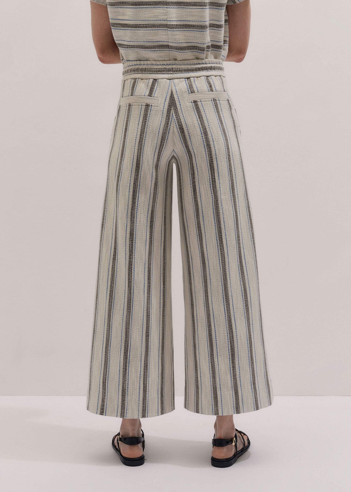 ME+EM Clothing Cream Stripe Crop Track Pant