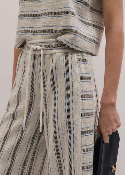 ME+EM Clothing Cream Stripe Crop Track Pant