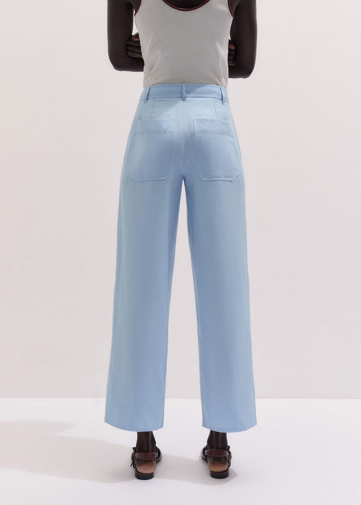 ME+EM Clothing Blue Straight Crop Pant