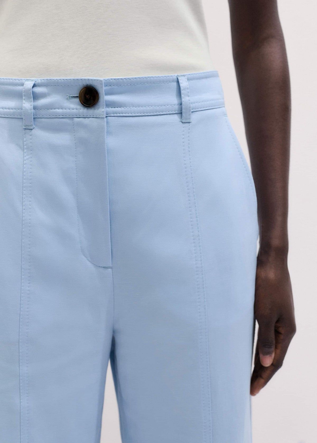 ME+EM Clothing Blue Straight Crop Pant