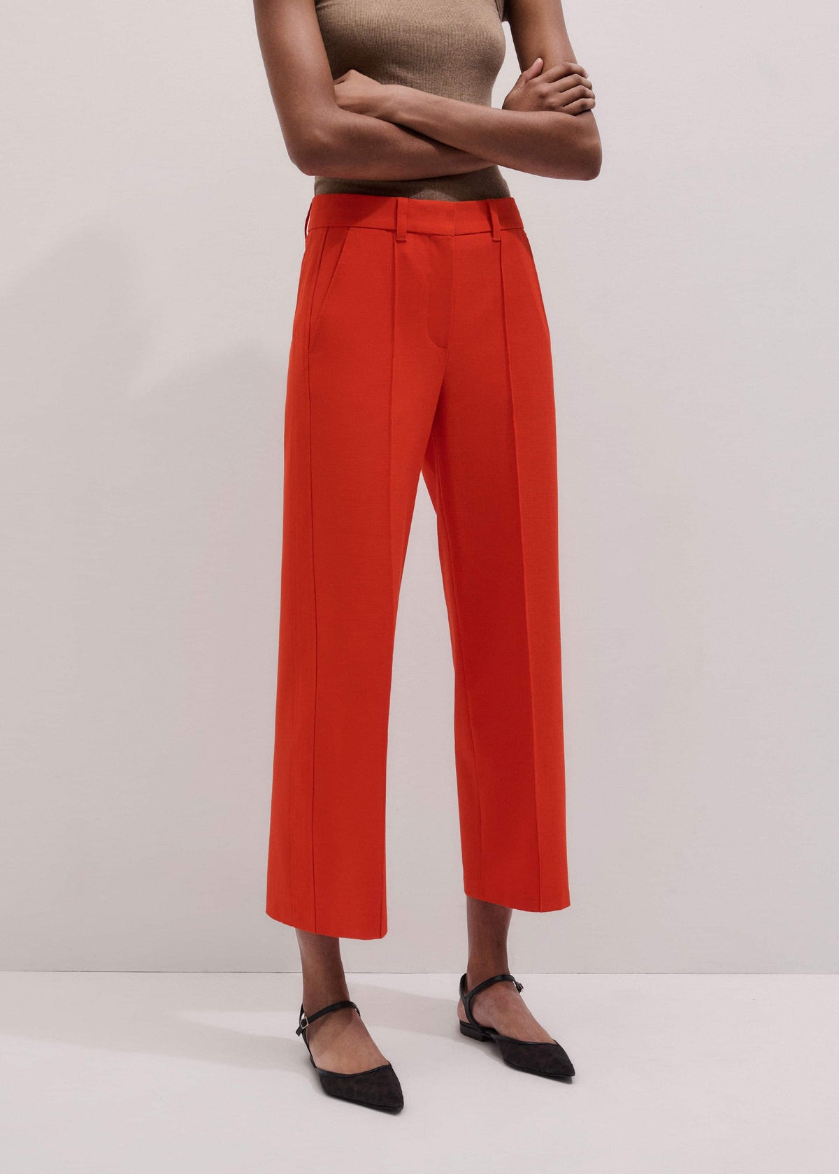 ME+EM Clothing Orange Straight Crop Tailored Pant