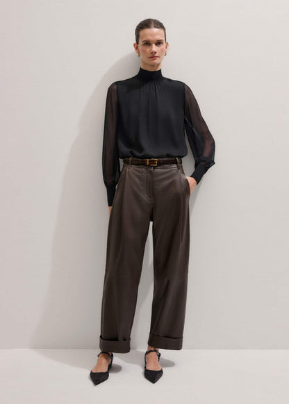 ME+EM Clothing Brown Leather Clever Tapered Pant