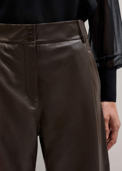 ME+EM Clothing Brown Leather Clever Tapered Pant