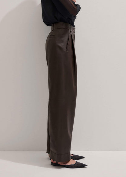 ME+EM Clothing Brown Leather Clever Tapered Pant