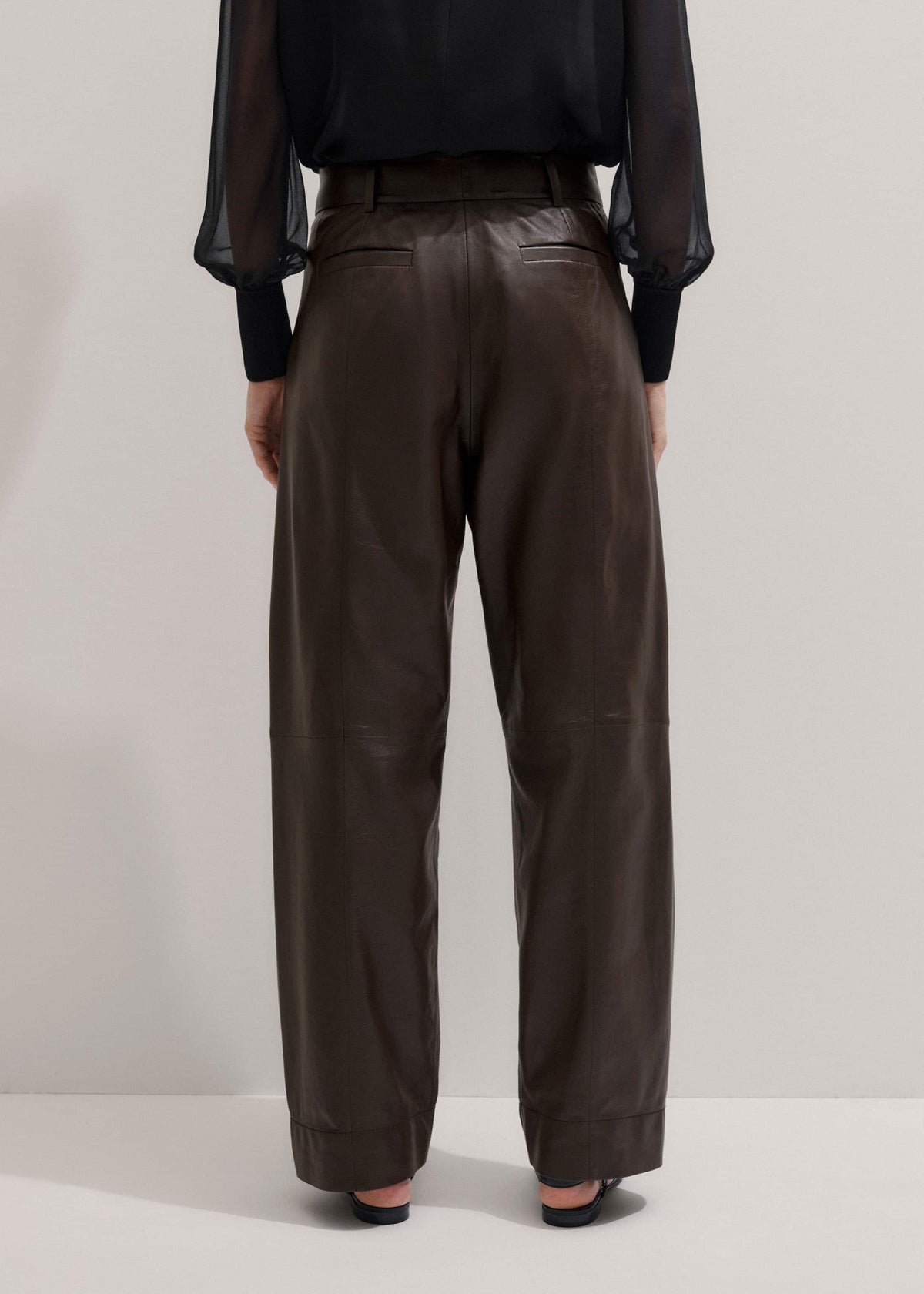 ME+EM Clothing Brown Leather Clever Tapered Pant