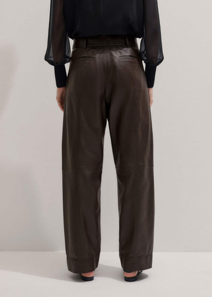 ME+EM Clothing Brown Leather Clever Tapered Pant