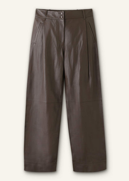 ME+EM Clothing Brown Leather Clever Tapered Pant