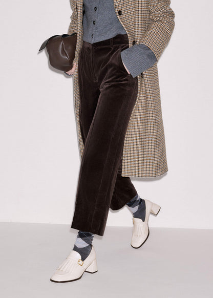 ME+EM Clothing Brown Italian Cord Straight Crop Pant