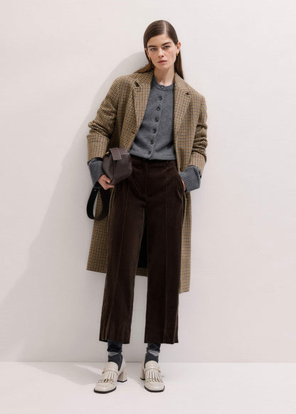 ME+EM Clothing Brown Italian Cord Straight Crop Pant