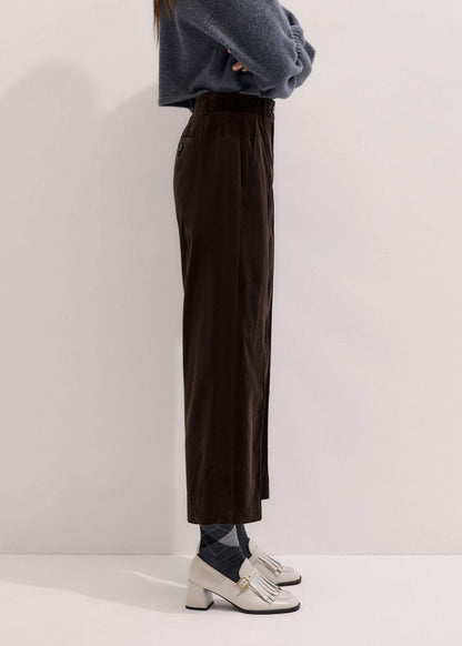 ME+EM Clothing Brown Italian Cord Straight Crop Pant