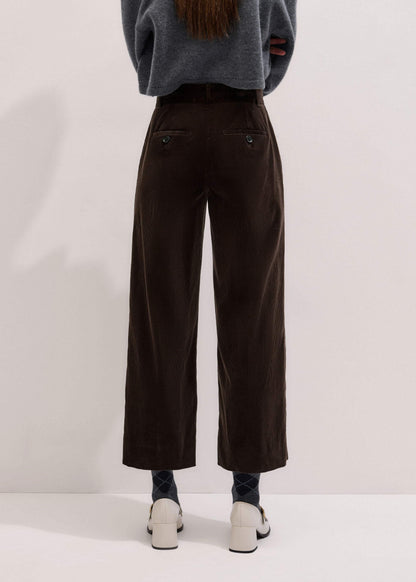 ME+EM Clothing Brown Italian Cord Straight Crop Pant
