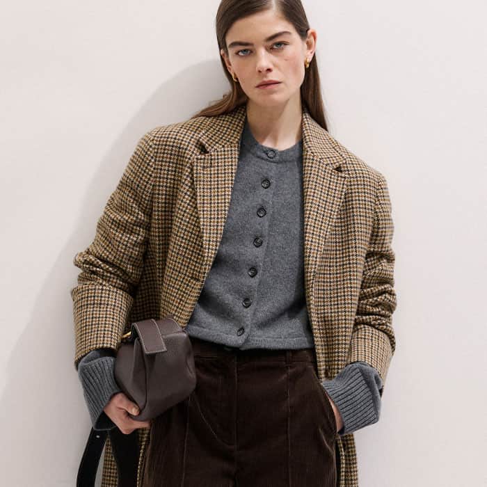 ME+EM Clothing Brown Italian Cord Straight Crop Pant