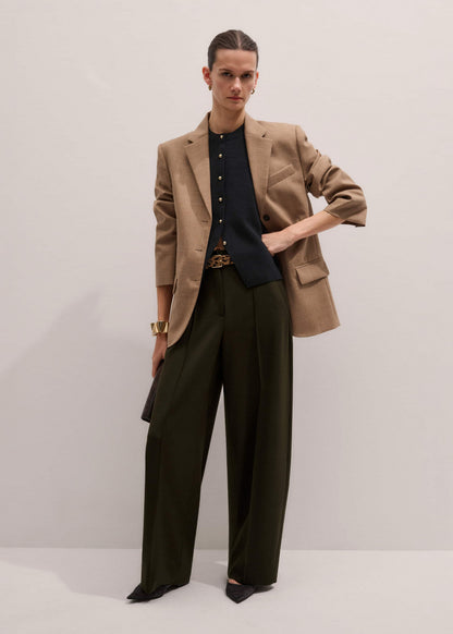 ME+EM Clothing Olive Green Pintuck Tapered Pant