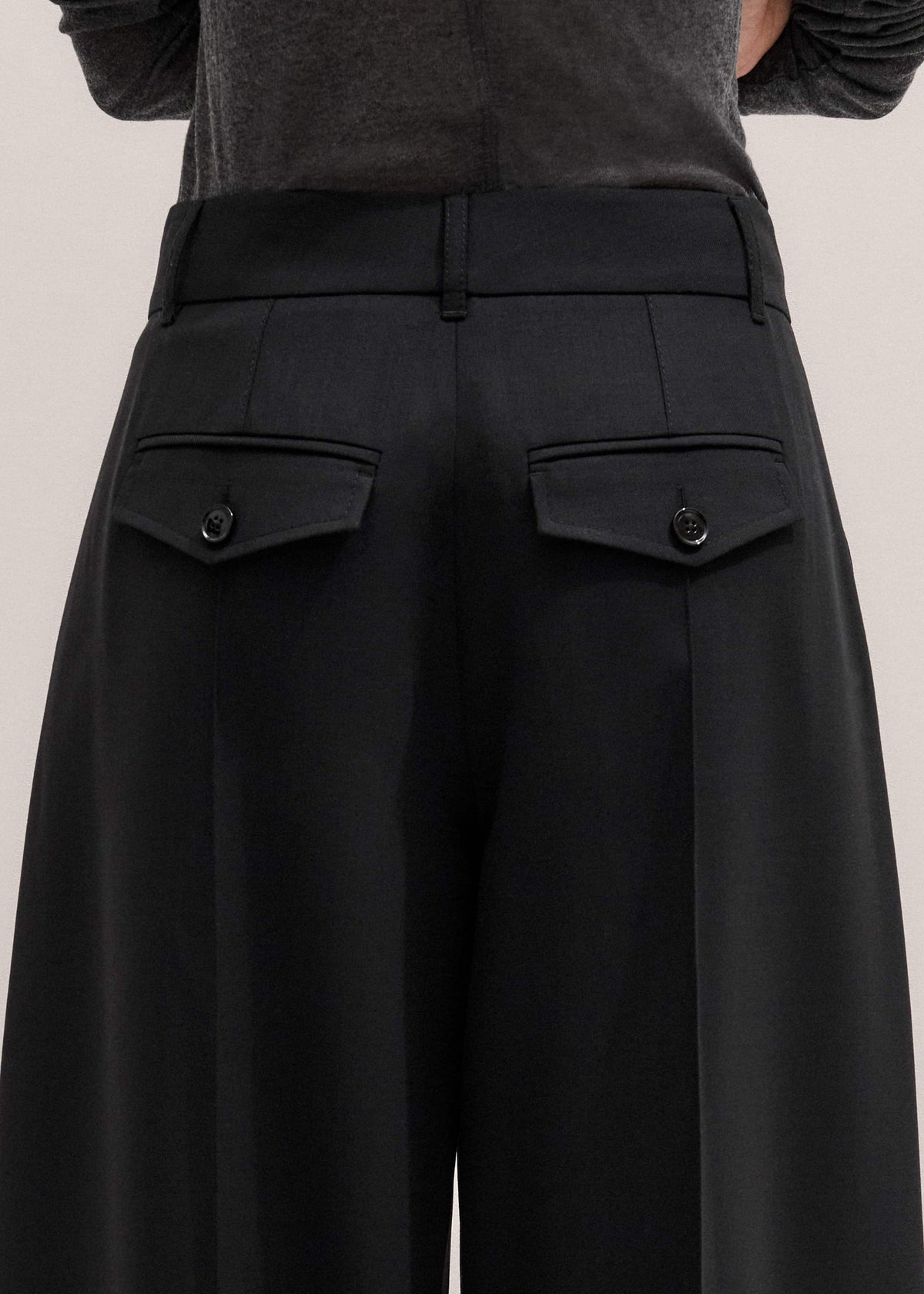 ME+EM Clothing Black Pintuck Taper Pant