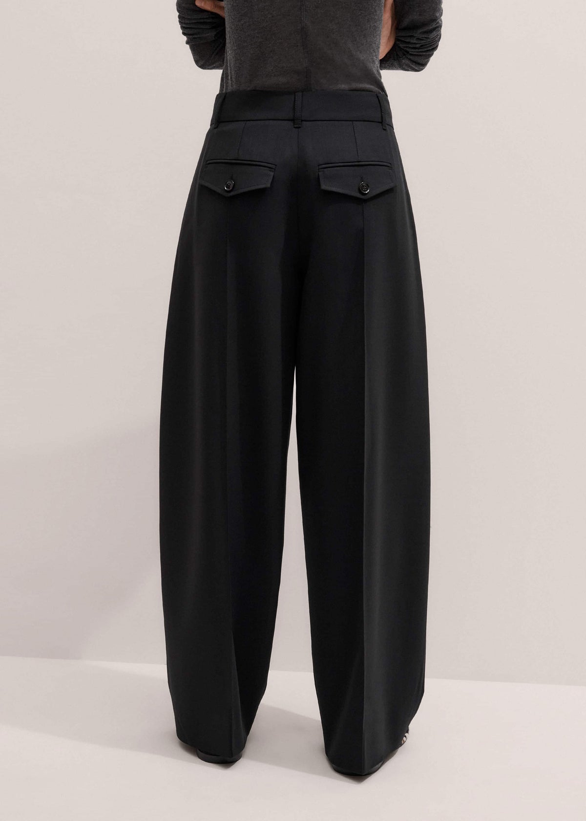 ME+EM Clothing Black Pintuck Taper Pant