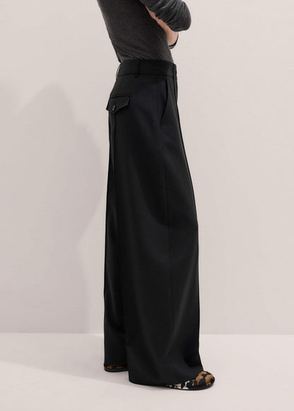 ME+EM Clothing Black Pintuck Taper Pant
