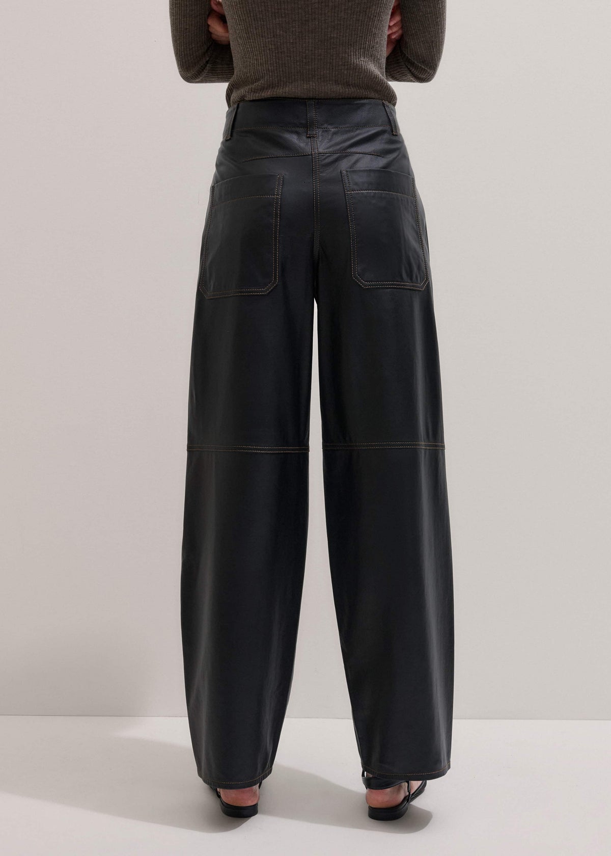 ME+EM Clothing Black Leather Extreme Tapered Pant