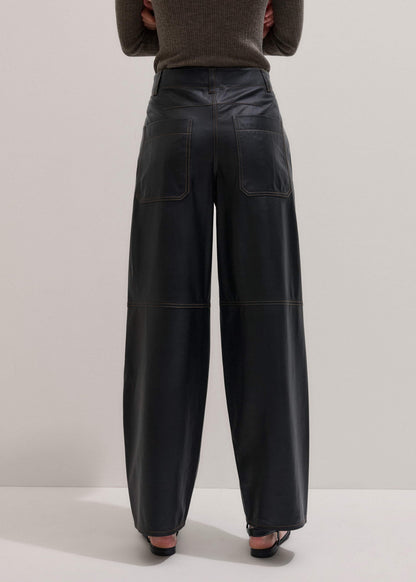 ME+EM Clothing Black Leather Extreme Tapered Pant
