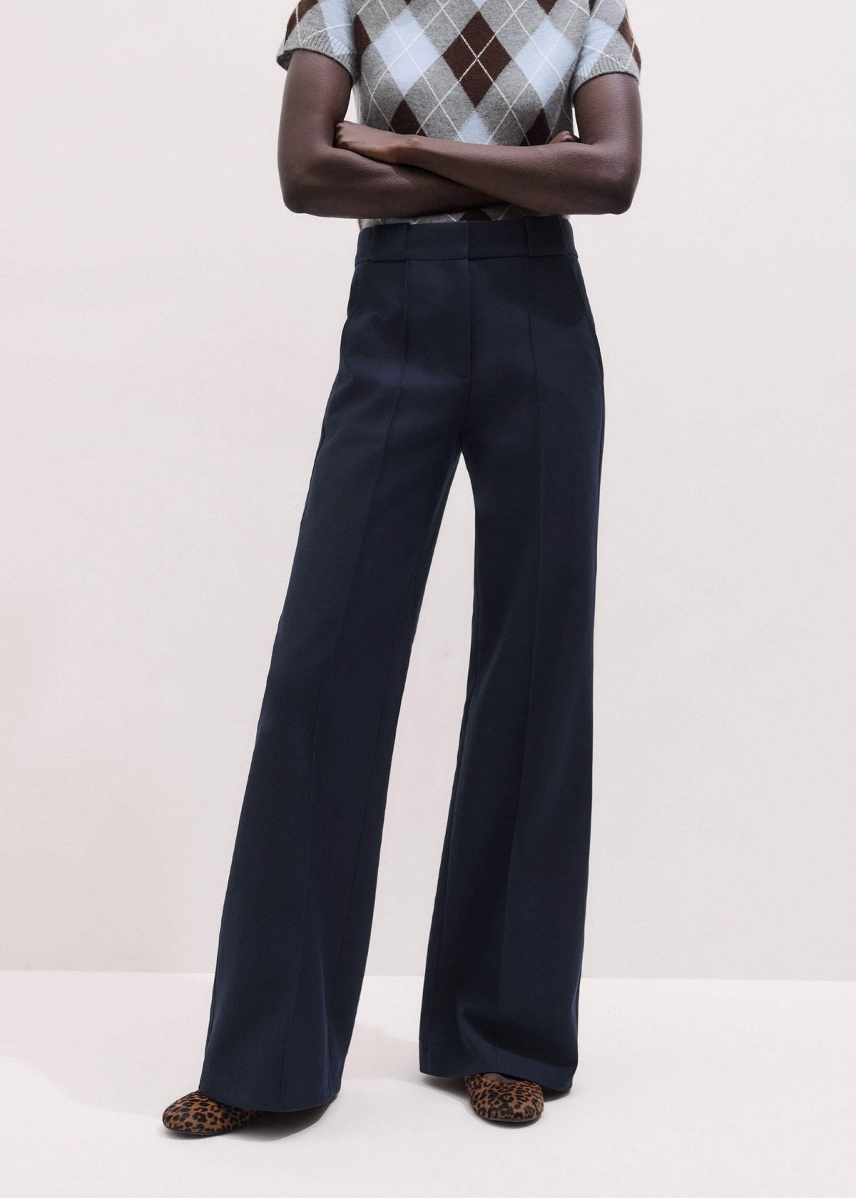 ME+EM Clothing Navy Tailored Leg Elongator Pant