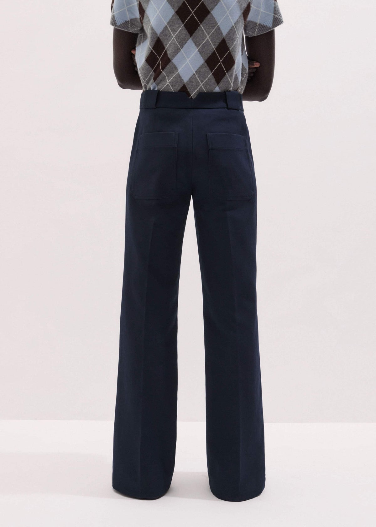 ME+EM Clothing Navy Tailored Leg Elongator Pant