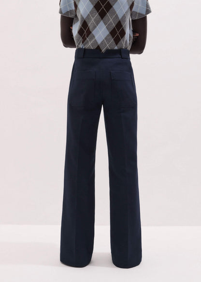 ME+EM Clothing Navy Tailored Leg Elongator Pant