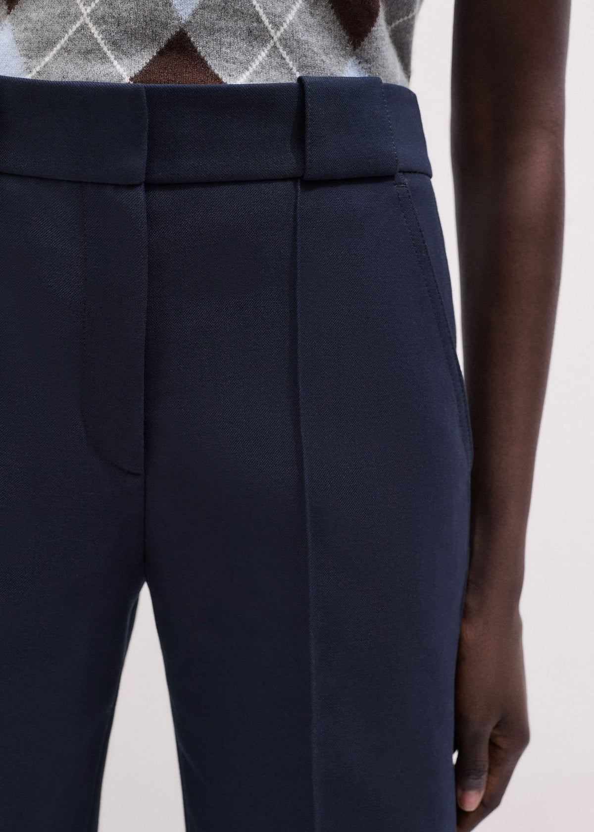 ME+EM Clothing Navy Tailored Leg Elongator Pant