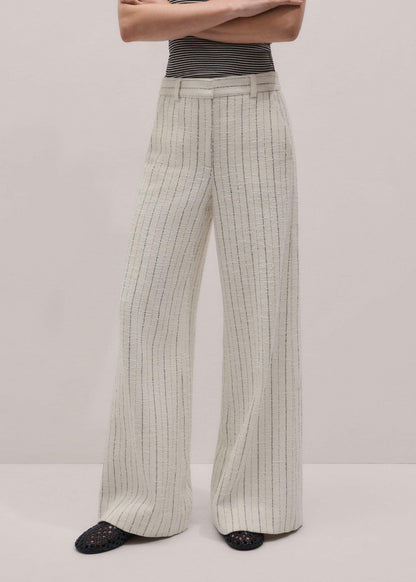 ME+EM Clothing Ivory Striped Leg Elongator Pant