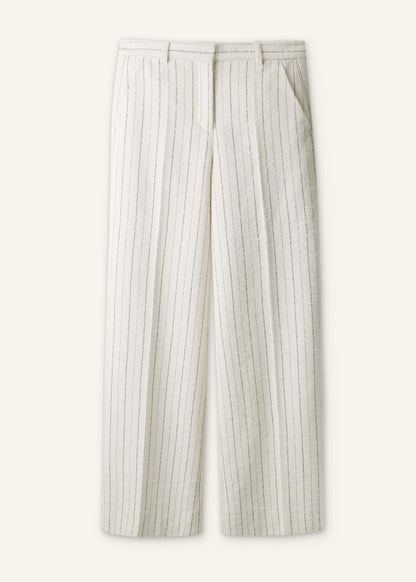 ME+EM Clothing Ivory Striped Leg Elongator Pant