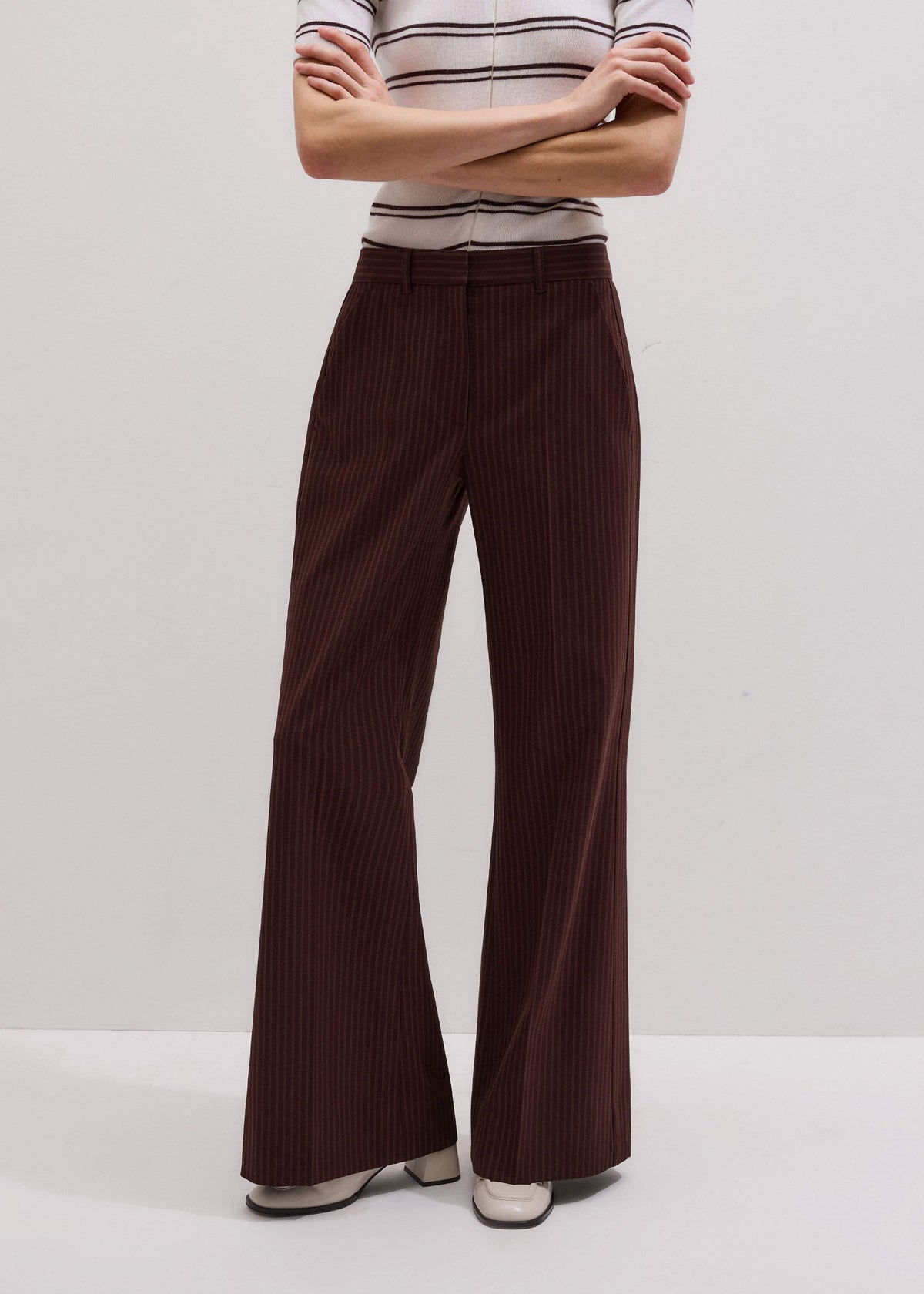 ME+EM Clothing Cinnamon Pinstripe Leg Elongator Pant