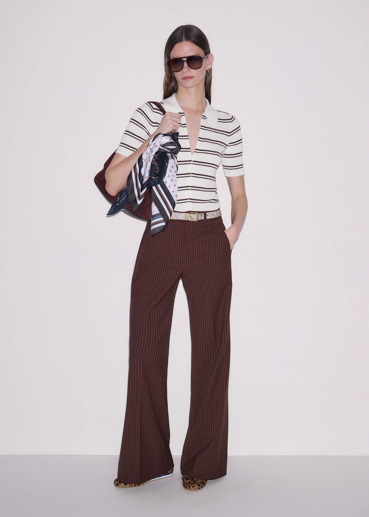 ME+EM Clothing Cinnamon Pinstripe Leg Elongator Pant