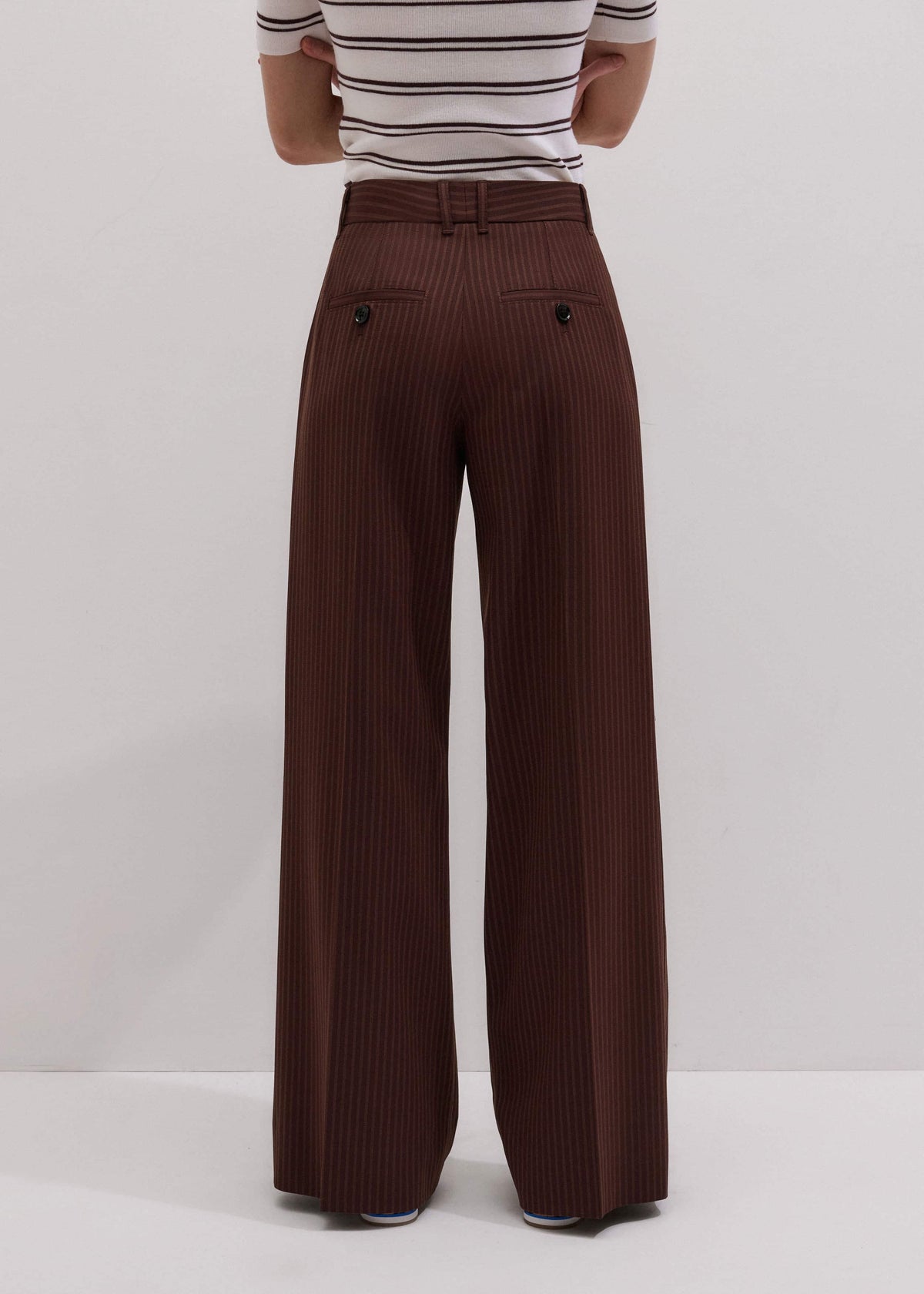 ME+EM Clothing Cinnamon Pinstripe Leg Elongator Pant