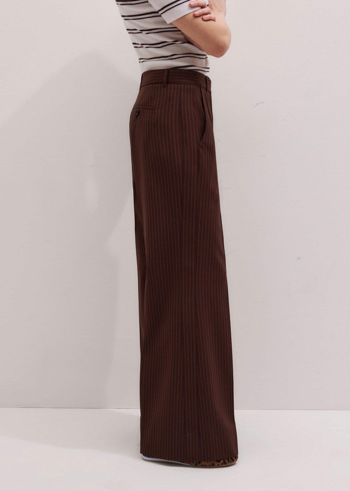 ME+EM Clothing Cinnamon Pinstripe Leg Elongator Pant