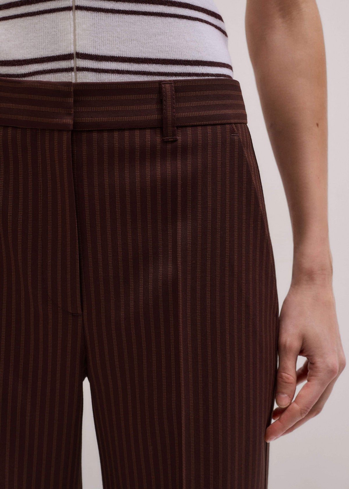 ME+EM Clothing Cinnamon Pinstripe Leg Elongator Pant