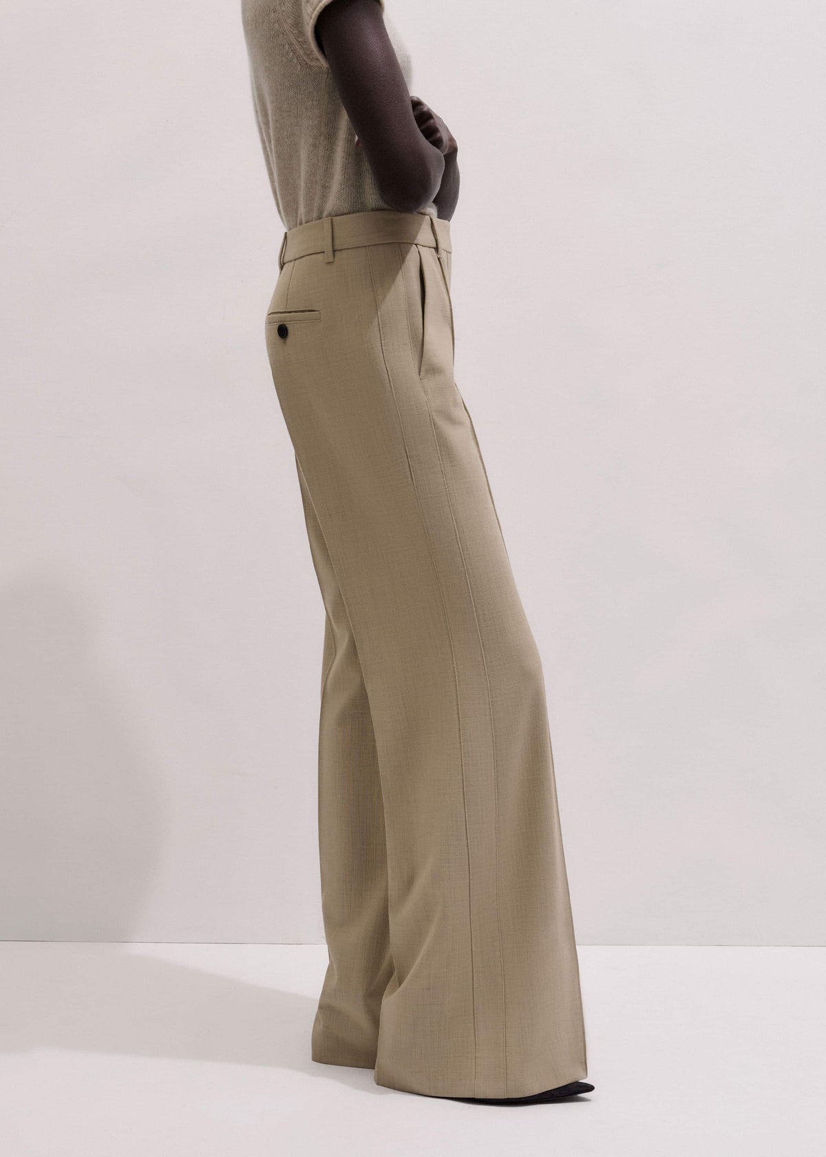 ME+EM Clothing Sand Tailored Leg Elongator Pant