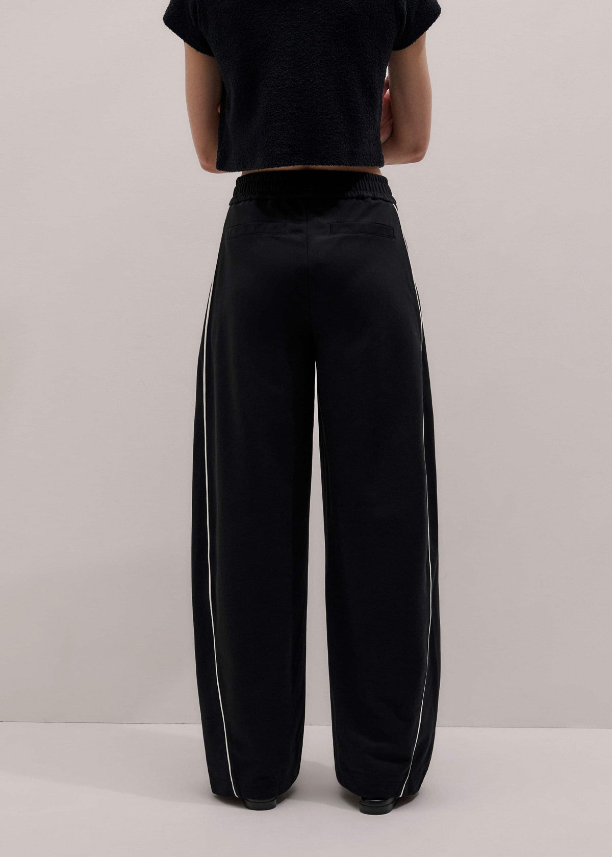 ME+EM Clothing Black Wide Barrel Track Pant