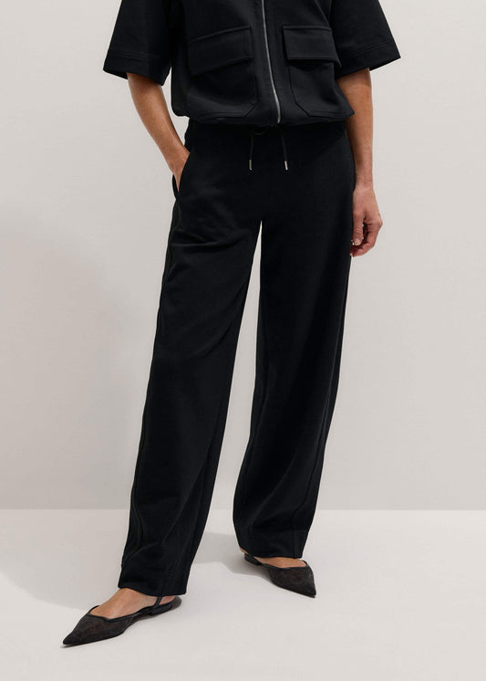 ME+EM Clothing Black Luxe Travel Tailoring Barrel-Leg Pant