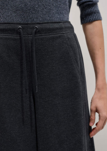 ME+EM Clothing Gray Herringbone Barrel-Leg Pant