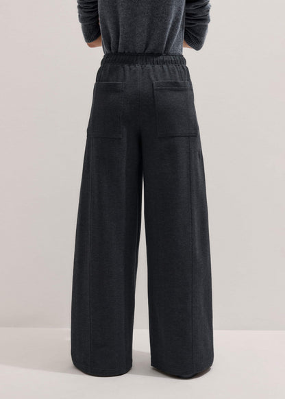 ME+EM Clothing Gray Herringbone Barrel-Leg Pant