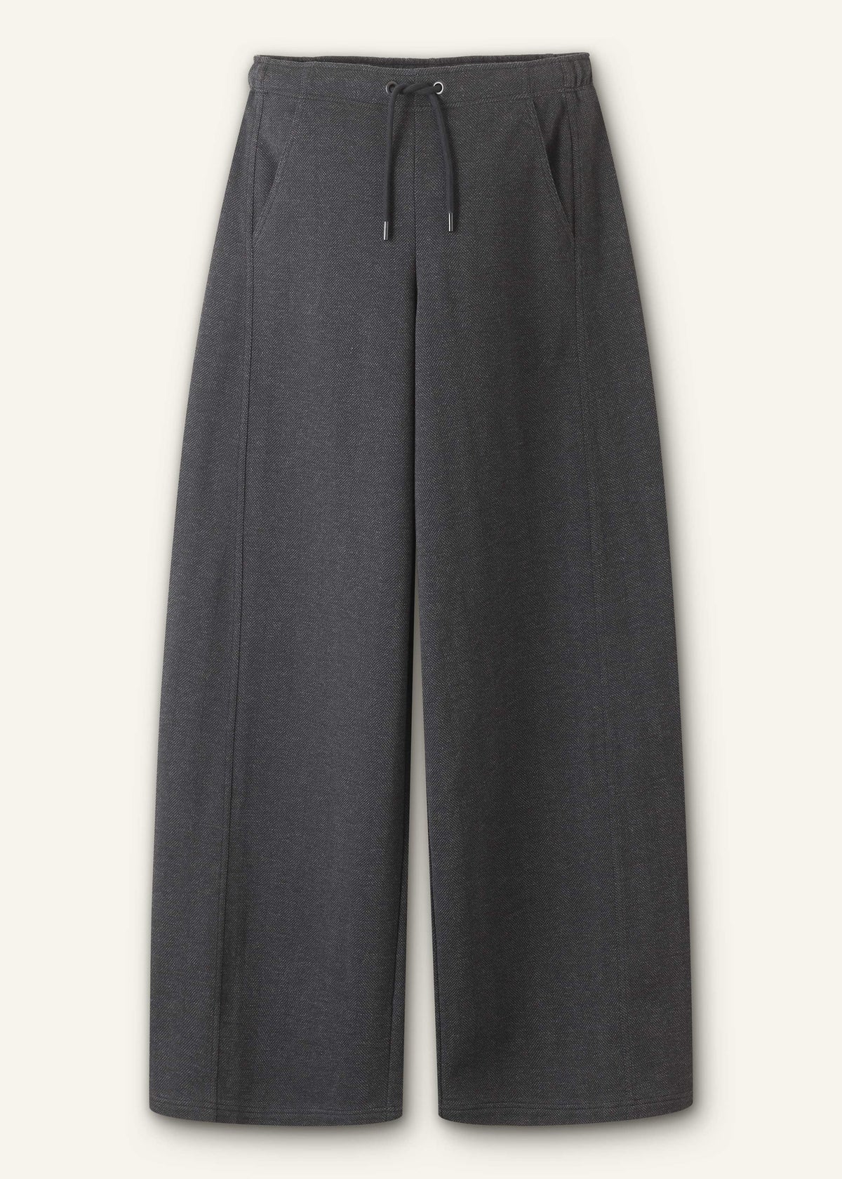 ME+EM Clothing Gray Herringbone Barrel-Leg Pant