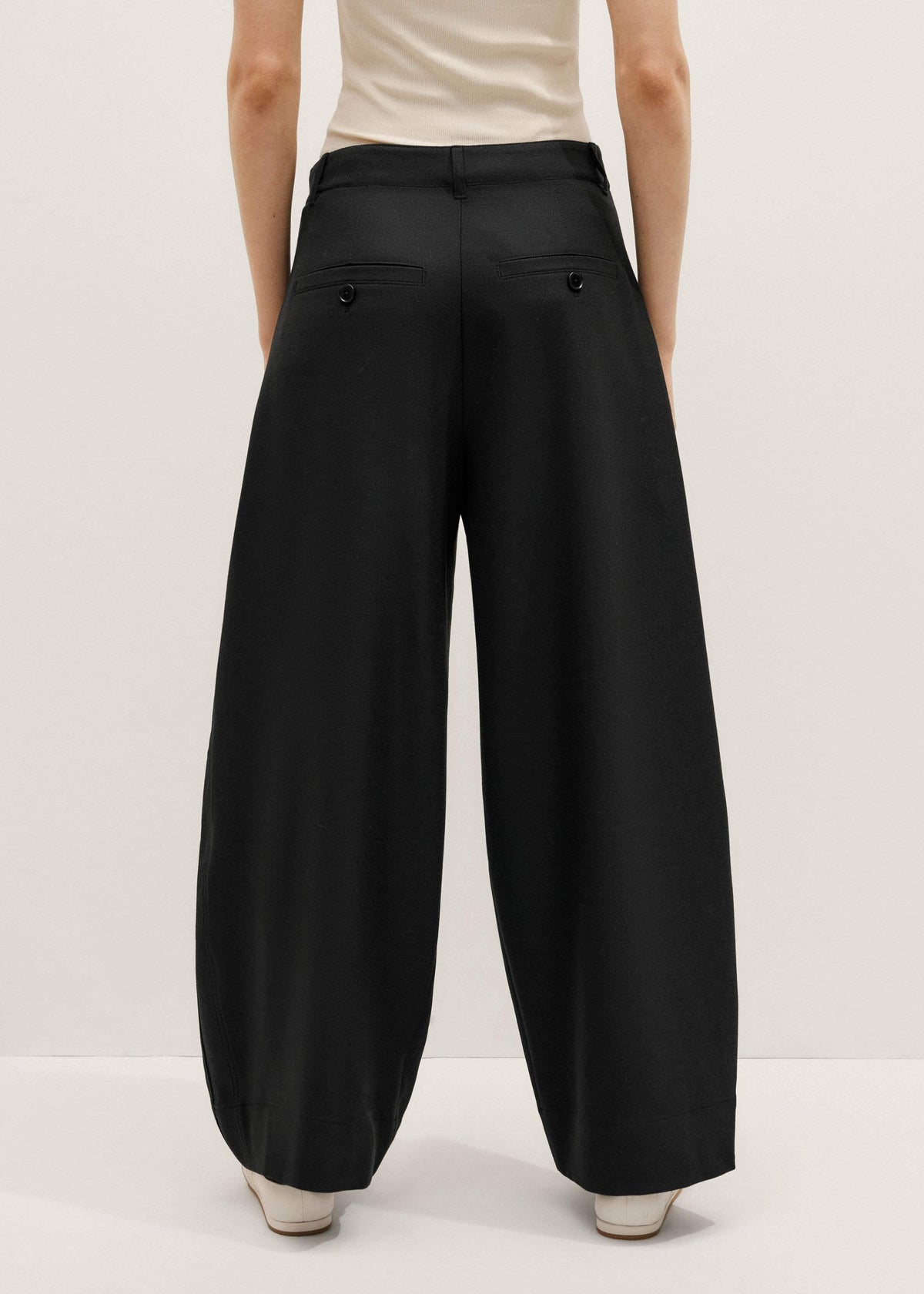 ME+EM Clothing Black Barrel Leg Pant