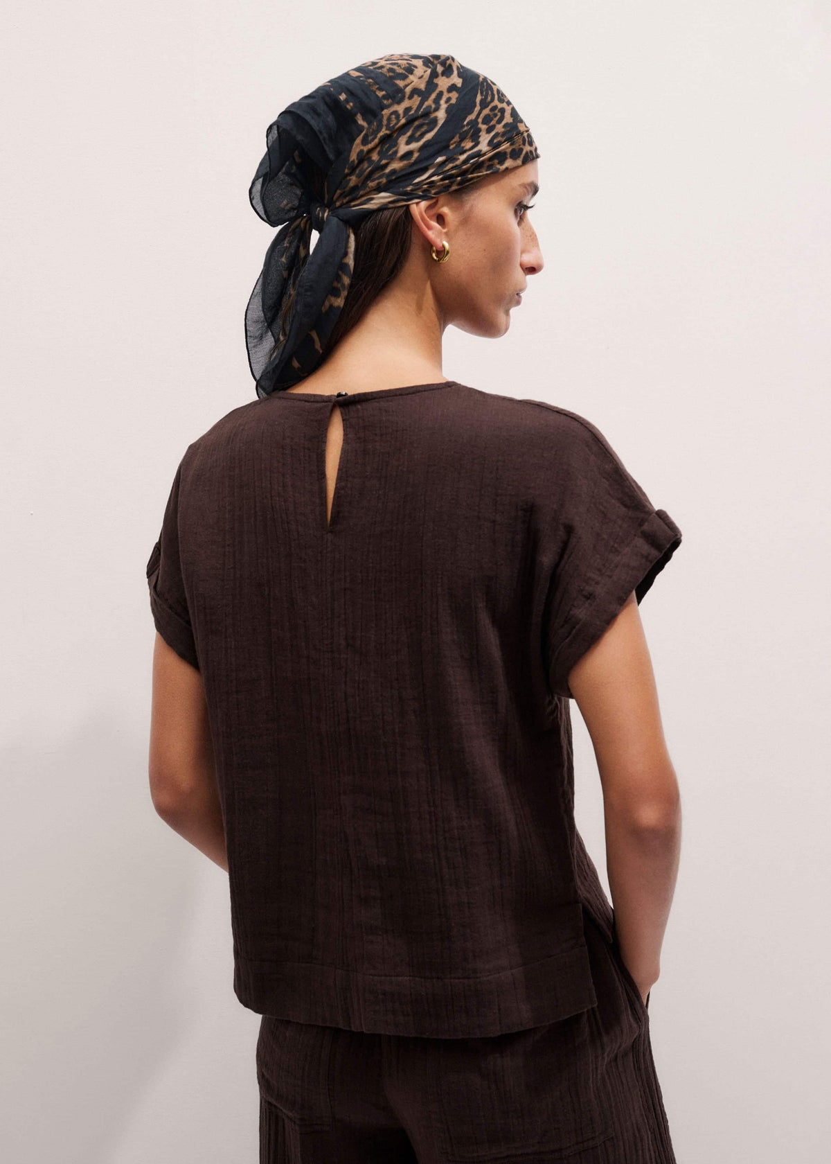 ME+EM Clothing Brown Cheesecloth T-Shirt
