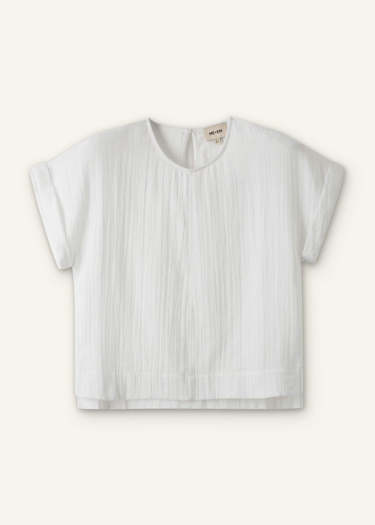 ME+EM Clothing White Cheesecloth T-Shirt