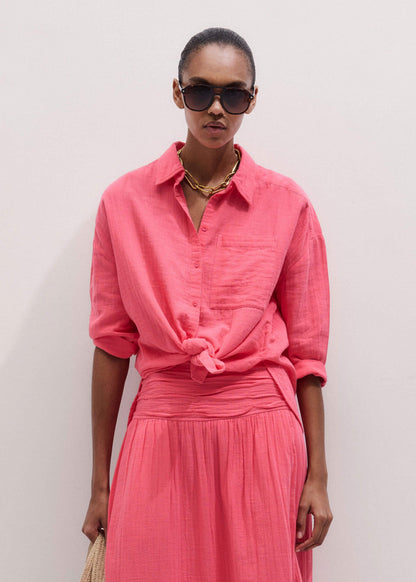 ME+EM Clothing Pink Cheesecloth Relaxed Shirt