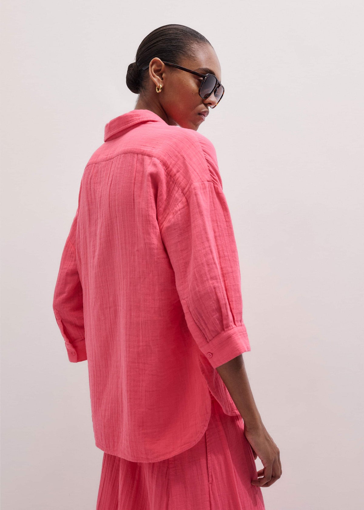 ME+EM Clothing Pink Cheesecloth Relaxed Shirt
