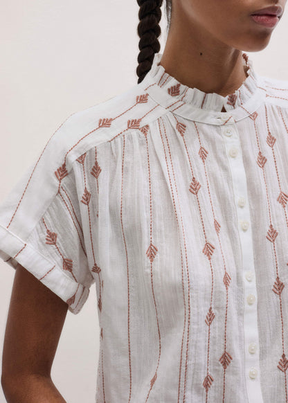 ME+EM Clothing White Turn-Up Cuff Blouse