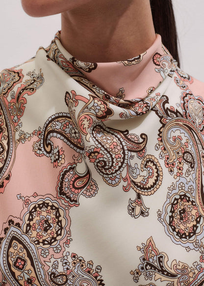 ME+EM Clothing Pink Silk Draped Neck Top